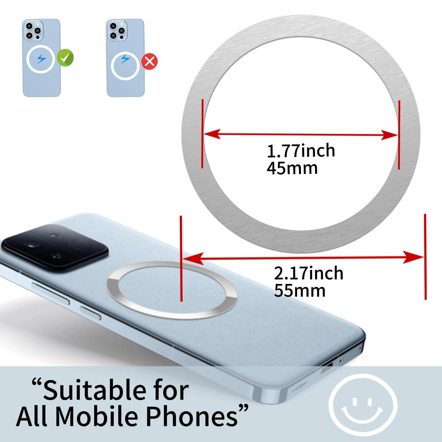 Phone Grip Compatible With Magsafe - Cute Flower Series Transparent Acrylic Collapsible Design Magnetic Phone Grip Include Magne